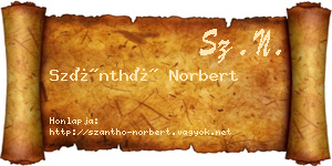 Szánthó Norbert névjegykártya