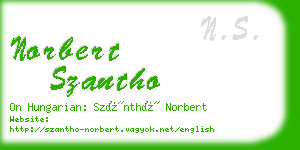 norbert szantho business card